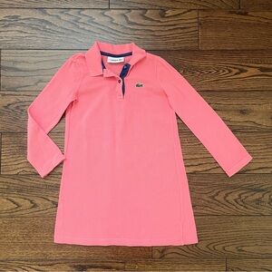 Lacoste Kids Pink Long Sleeve Polo Shirt